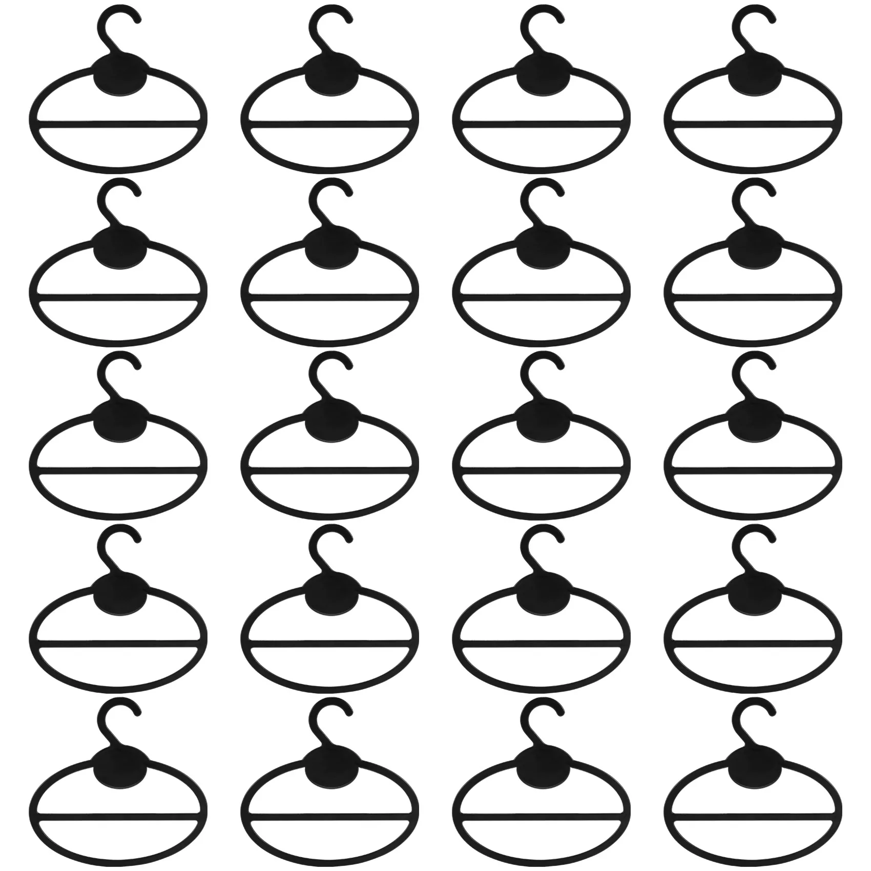 A75K 20x Scarf Shawl Tie Holder Organizer Oval Plastic Hangers Storage Hangers Black Size:13.5cm(Length)×12.5cm(Diameter)×13.5cm