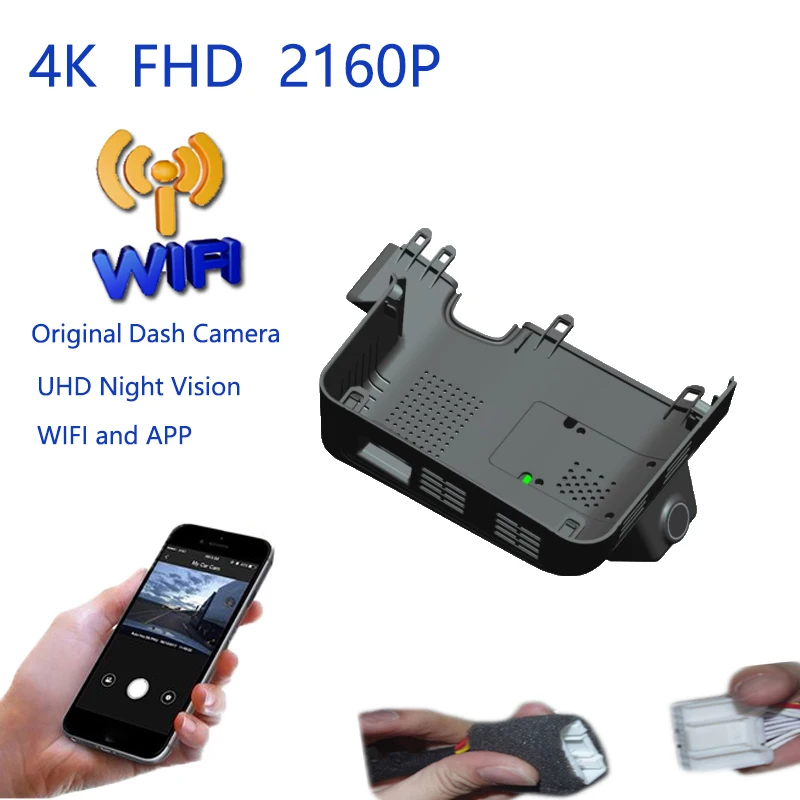 4K التوصيل والتشغيل مسجل فيديو السيارة واي فاي DVR داش كاميرا لشيري أريزو 8 2025 أومودا 5X 2024 داشكام #3