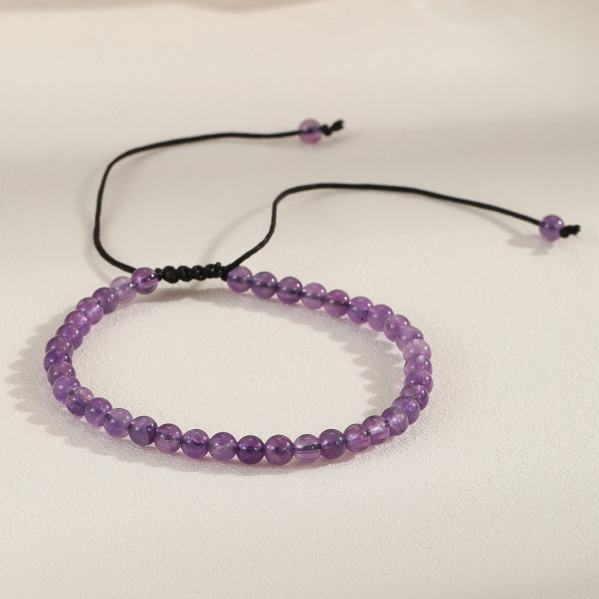 4mm Handmade beaded bead Bracelet women's braided adjustable Reiki Healing Natural stone Crystal Gem bracelet