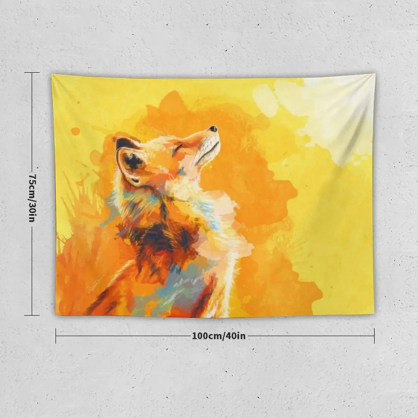 Blissful Light - Fox illustration inspirational Tapestry Things To The Room Wall Decoration Items For Bedroom Funny Tapestry