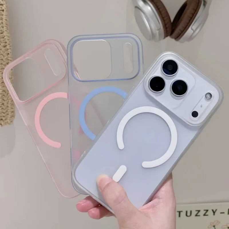 

For iPhone 17 Air 16 Plus 15 14 13 12 17 Pro Max Plus Candy Matte Slim Magnetic For Magsafe Case Hard PC Wireless Charger Cover