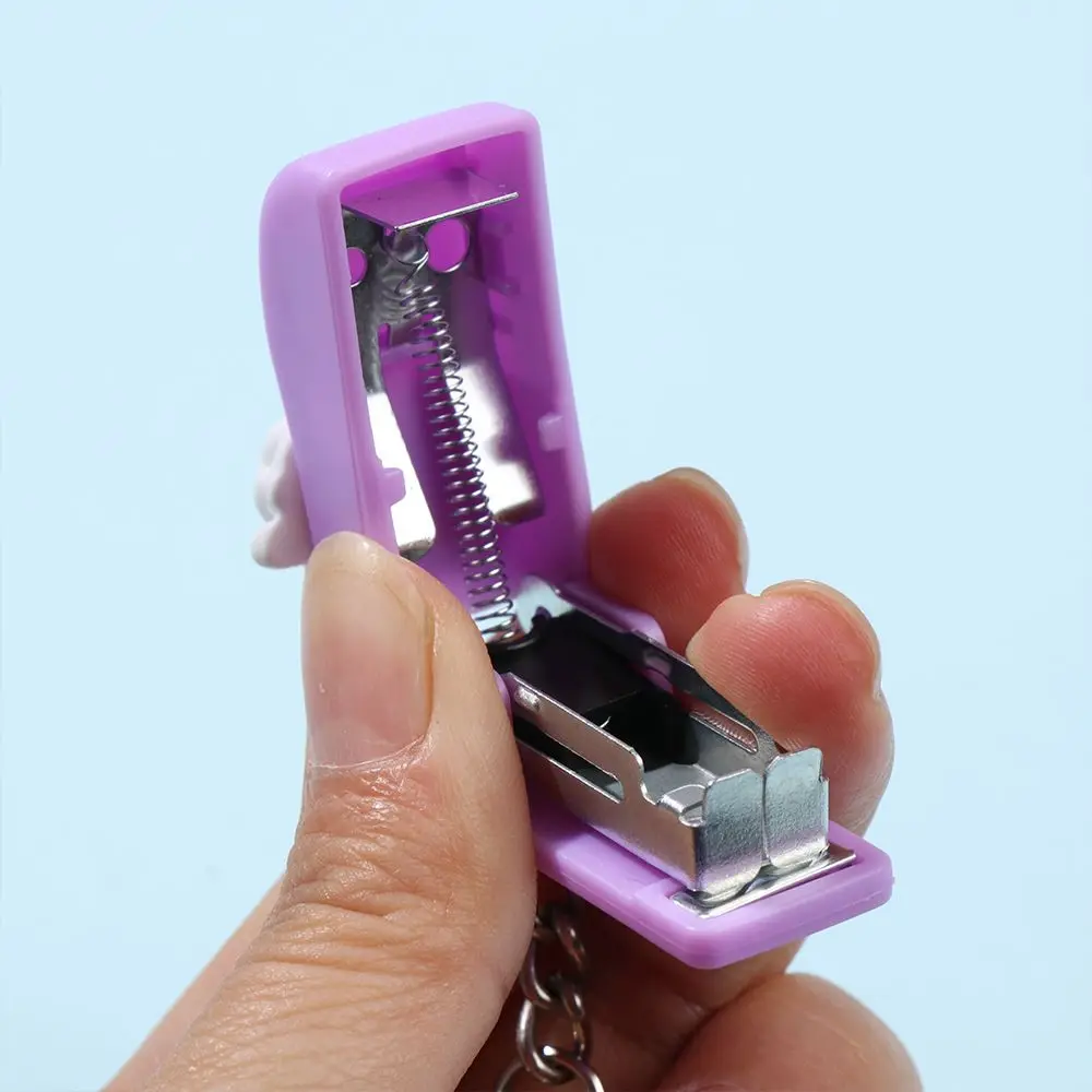 Office Supplies Cartoon Cute File Organizer Push Clip Stapler Paper Clips Document Binding Hoops Mini Stapler