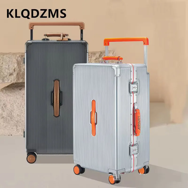 KLQDZMS Large Capacity Luggage Aluminum Frame Trolley Case Family Travel Essentials 26