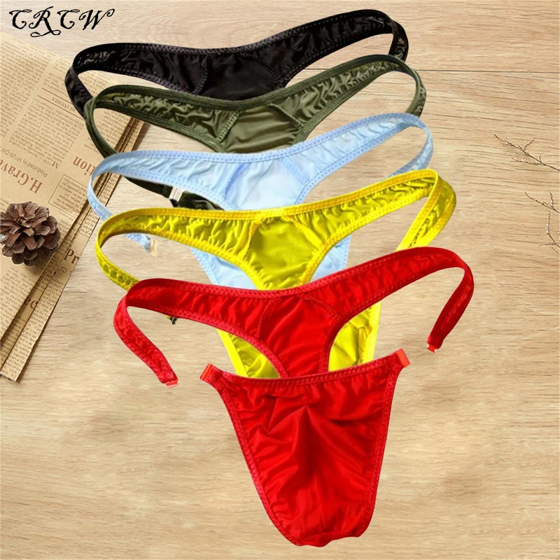 5PCS/Set Detatchable Buckle Men's Thong Plus Size Jockstrap Lingerie Sexy Low Wasit T-back G-String Comfort Nylon U Convex Pants