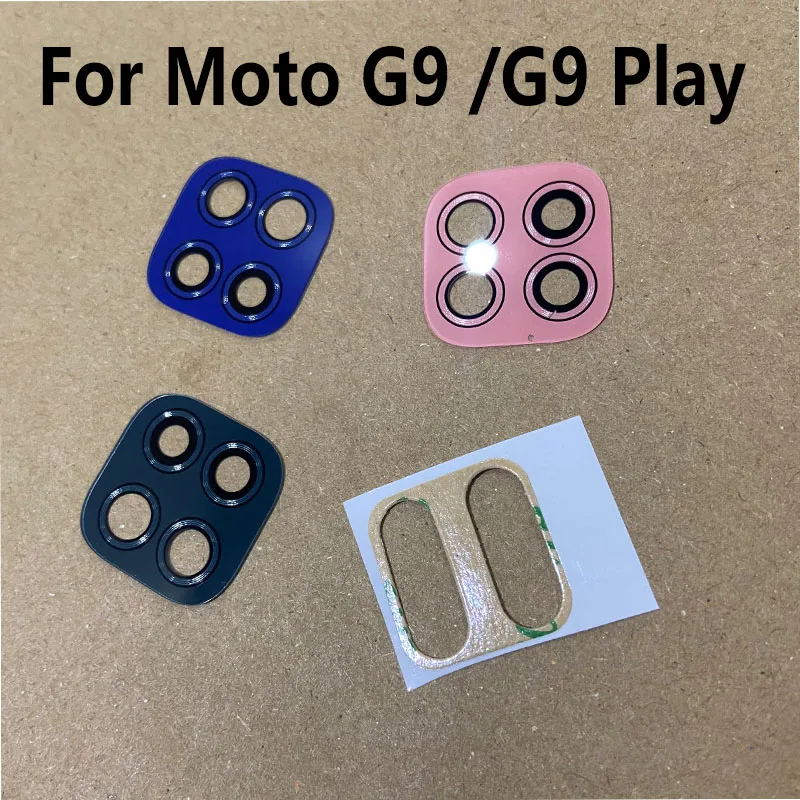 Lente traseira da câmera motorola moto g9 play, tampa de vidro, substituição com adesivo, 2 peças