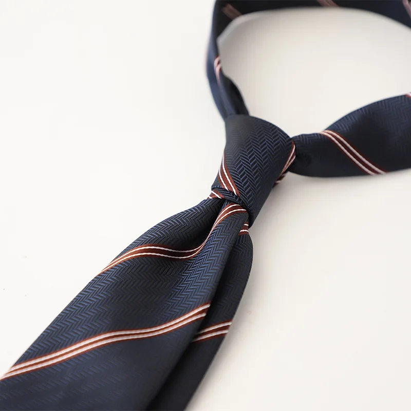 Handmade 8cm Dots Striped Neckties Business Formal Dress Professional Men's Silk Ties Wedding Party Suit Cravat Brown Neck Tie