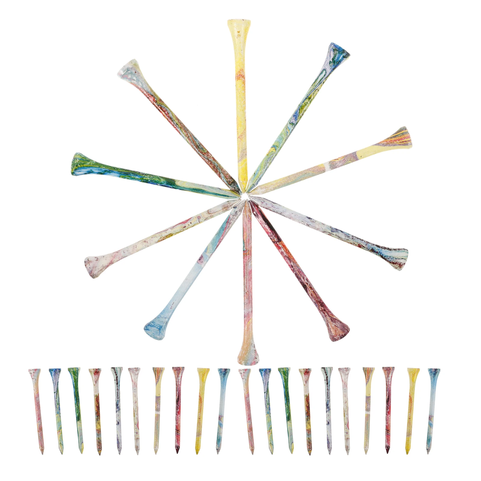 

50pcs Golf Colorful Wooden Stable Ball Golf Training Accessories Practice Accessories Durable Professional Golfer