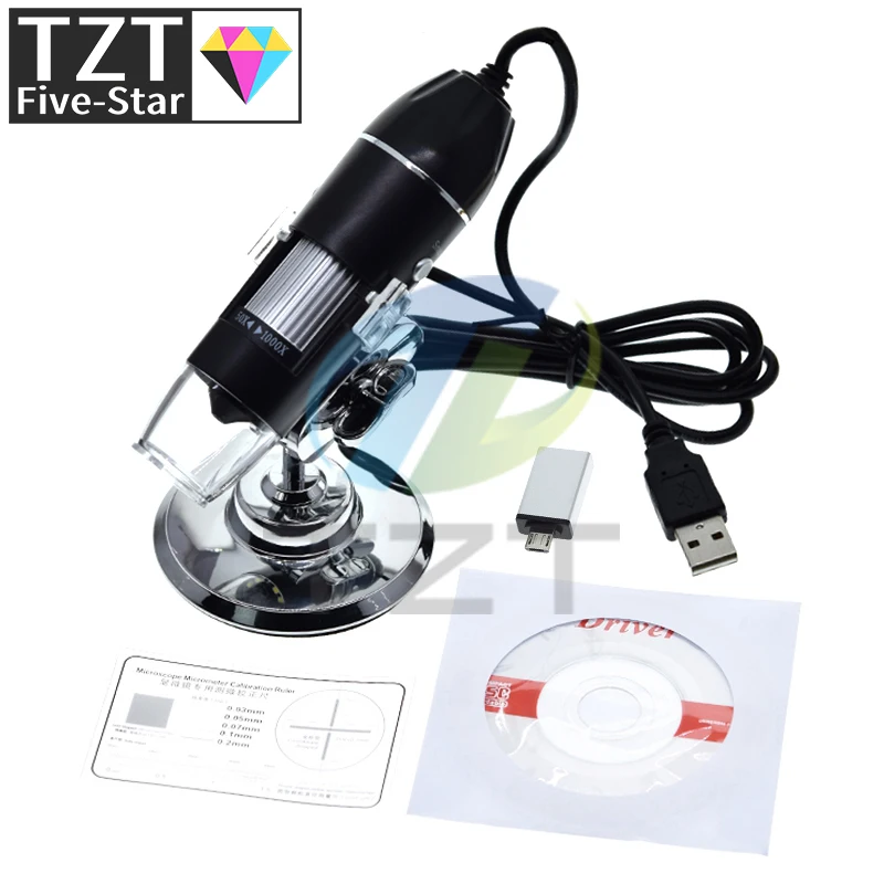 1000X HD digital USB microscope electronic microscope Camera video microscopeUSB Magnifier +calibration ruler 8 LED lights