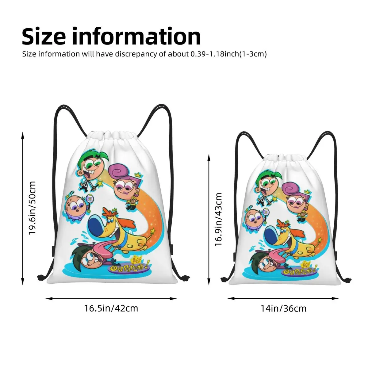 حقائب ظهر كوزمو من Fairly Oddparents حقائب ظهر عصرية محمولة برباط حقيبة رياضية حقائب كتب للسفر والمدرسة