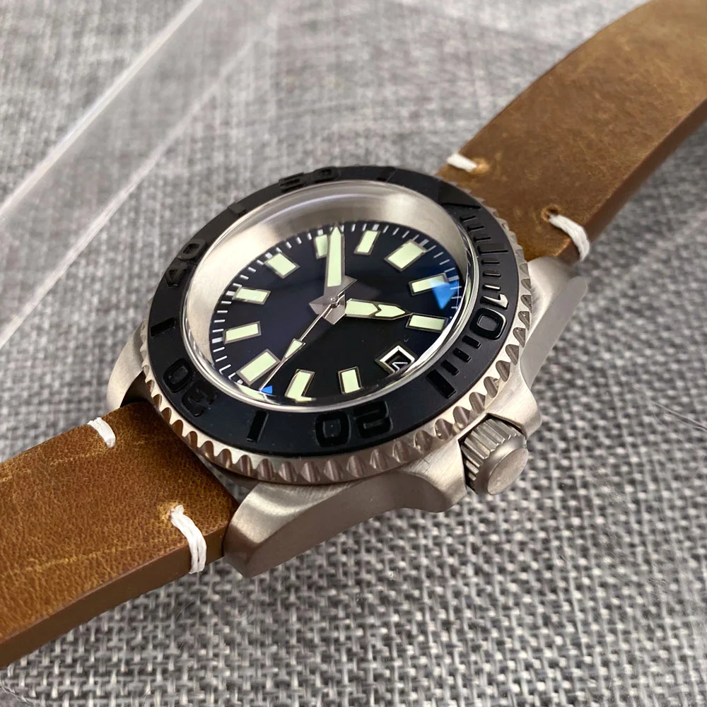 40mm 20bar Diving Tandorio Titanium Case NH35A PT5000 Luminous Men Auto Watch Domed Sapphire Crystal Rotating Bezel Light Weight