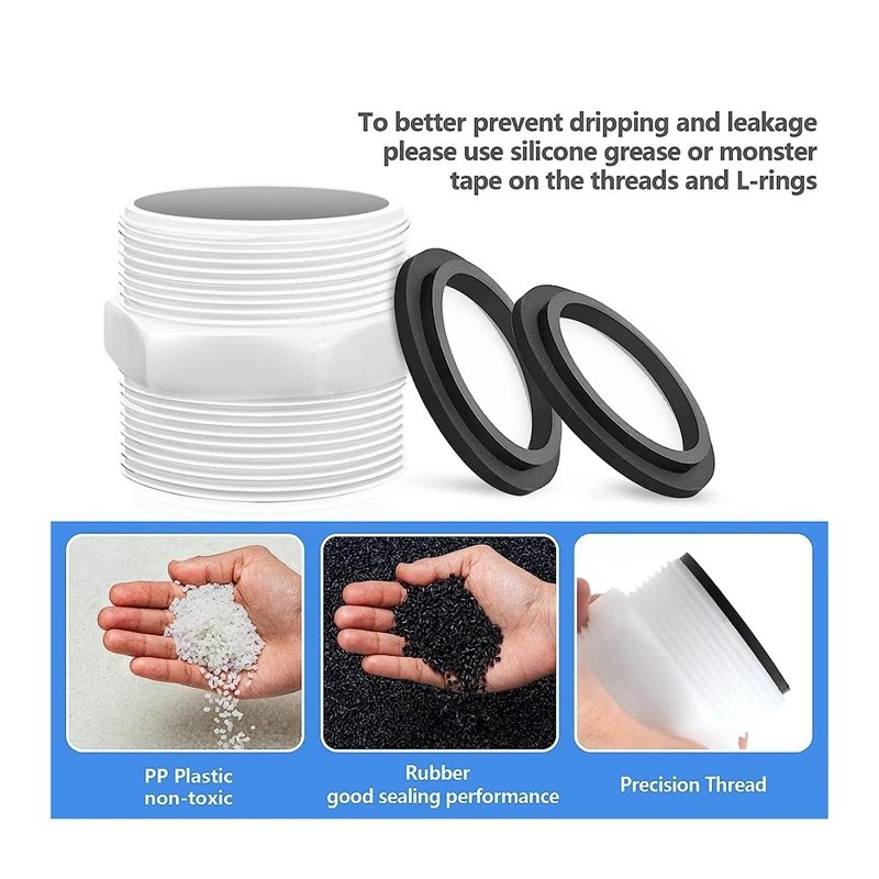 Adaptateur de tuyau de piscine Intex Coleman, tuyau de pompe avec joints annulaires, pièces d'adaptation de tuyau de piscine, 1.5 po