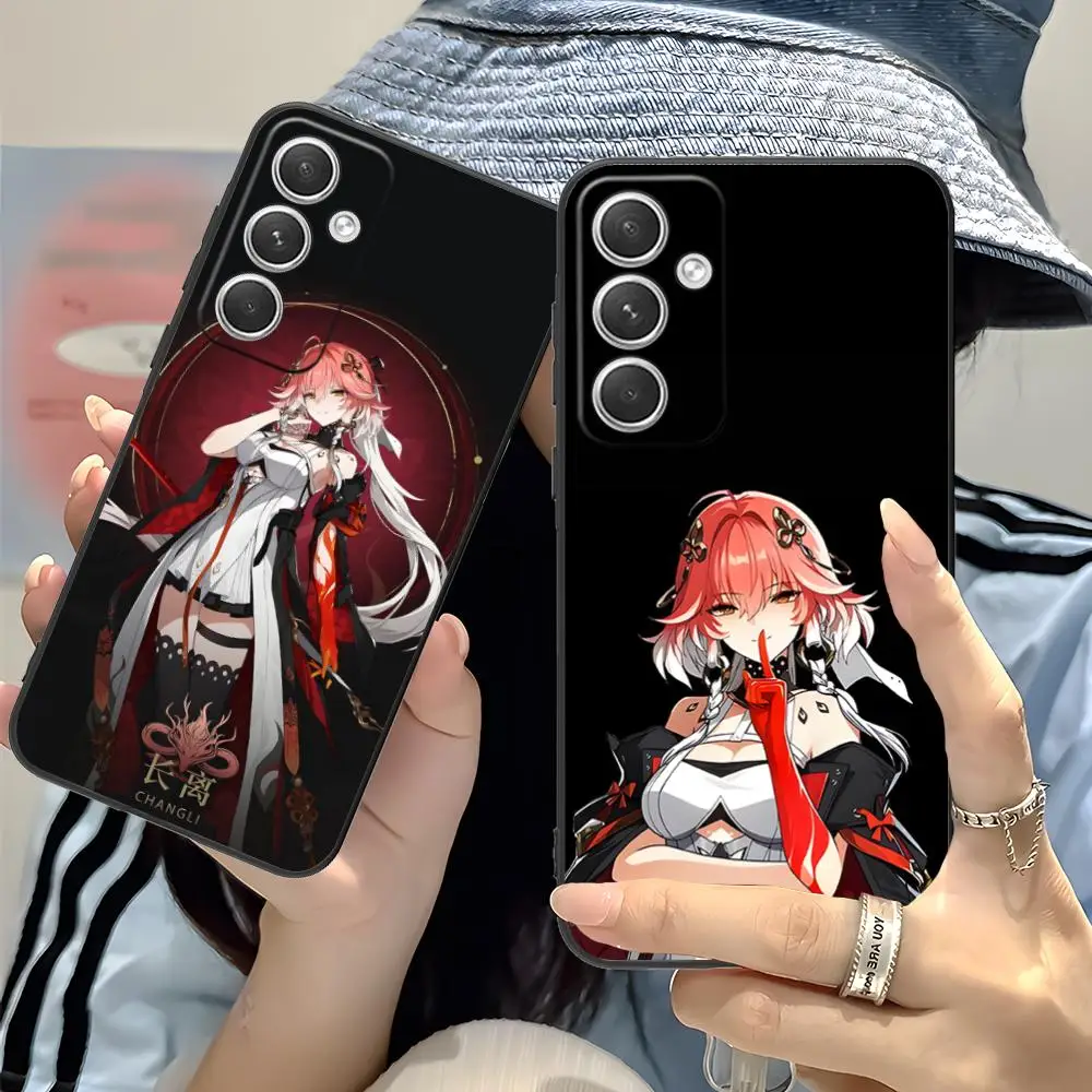 Wuthering Waves Changli Cassa Del Telefono per Samsung Galaxy S25 S24 S23 S22 S21 S20 Note20 Plus FE Ultra Colore Della Copertura di Lusso