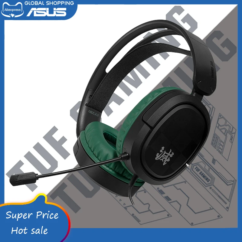 Оригинальная гарнитура Asus TUF GAMING X 3,5 мм с микрофоном для ПК / Playstation 4 / Nintendo Switch / Xbox One / смартфона