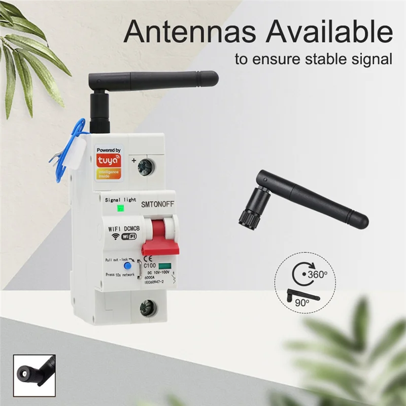 SQPP-Tuya スマートライフ Wifi DC スマートサーキットブレーカー 12V 24V 48V 過負荷短絡保護 Alexa Google ホーム用