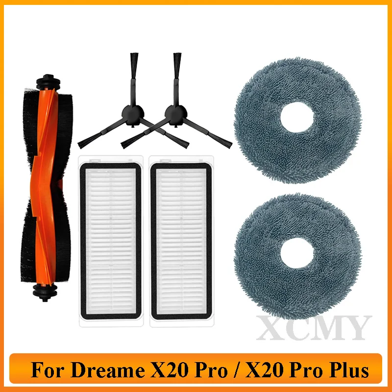 

Accessories For Dreame X20 Pro / X20 Pro Plus Robot Vacuum Cleaner Replacement Main Side Brush Hepa Filter Mop Pad Spare Parts