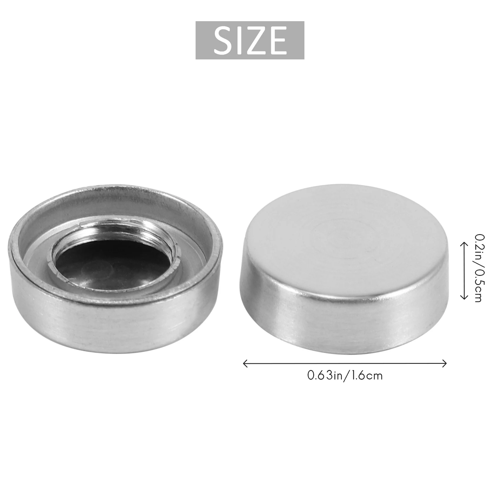 AT77 16mm ステンレスミラー爪スクリューキャップ (8本入)