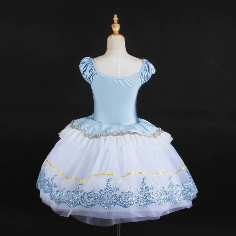 Mädchen Ballett Tutu Kleid Frauen Spitze Bühne Zeigt Dancewear Erwachsene Blau Bühne Leistung Kleider Kind Mit Versteckte Taste Tanz Tragen