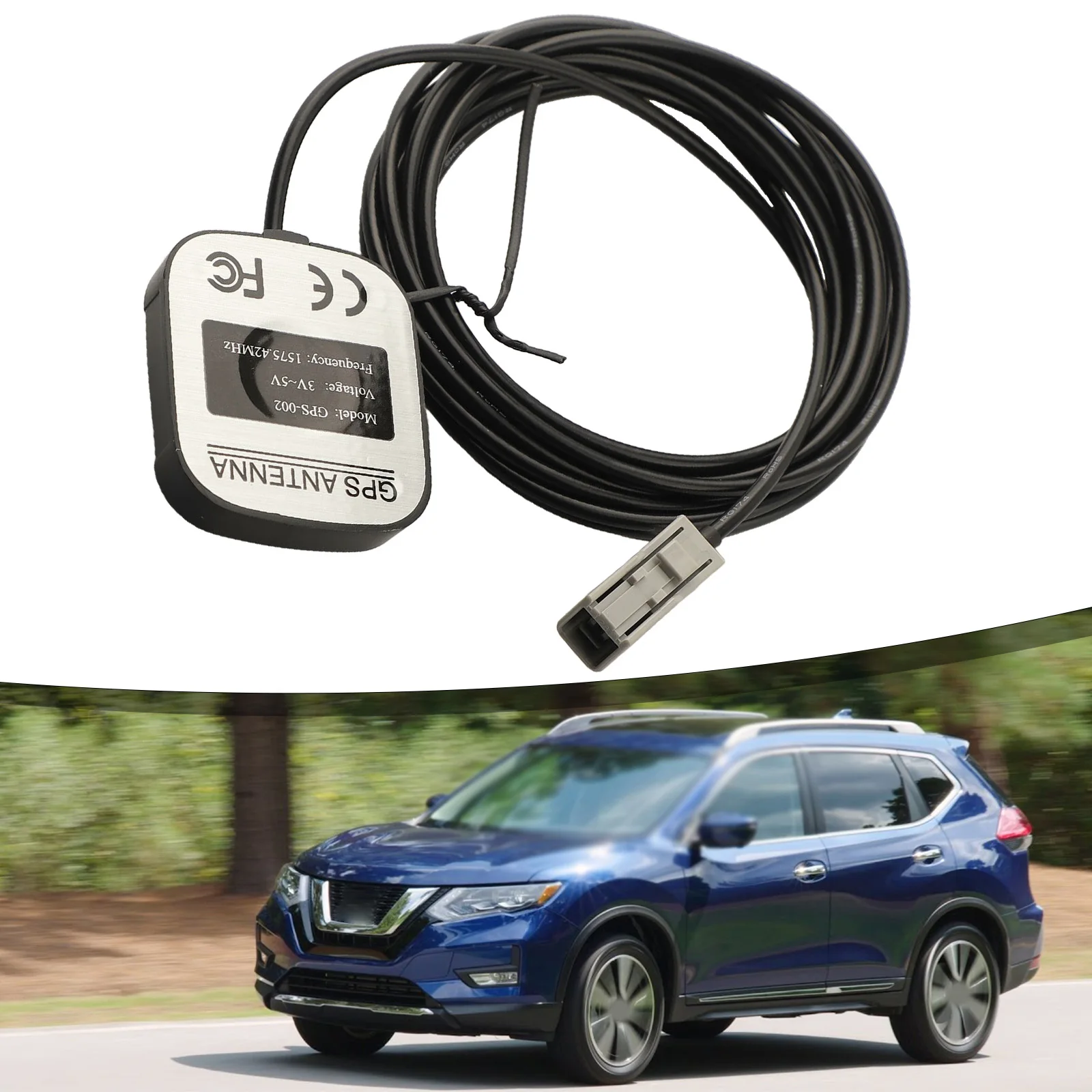 For Cars With Same Interface Active Antenna For Car Navigation Color Black Quick Installation Center Frequency 1575.42 MHz