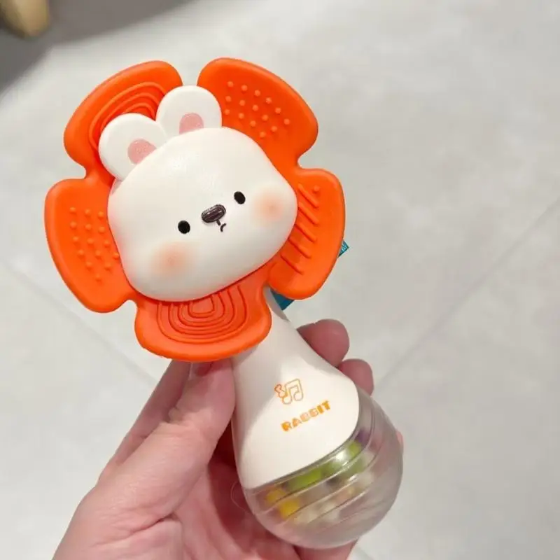 Giocattolo per campanello a campana con pizzico cartoni animati divertenti per stimolazione del teether visivo giocattolo