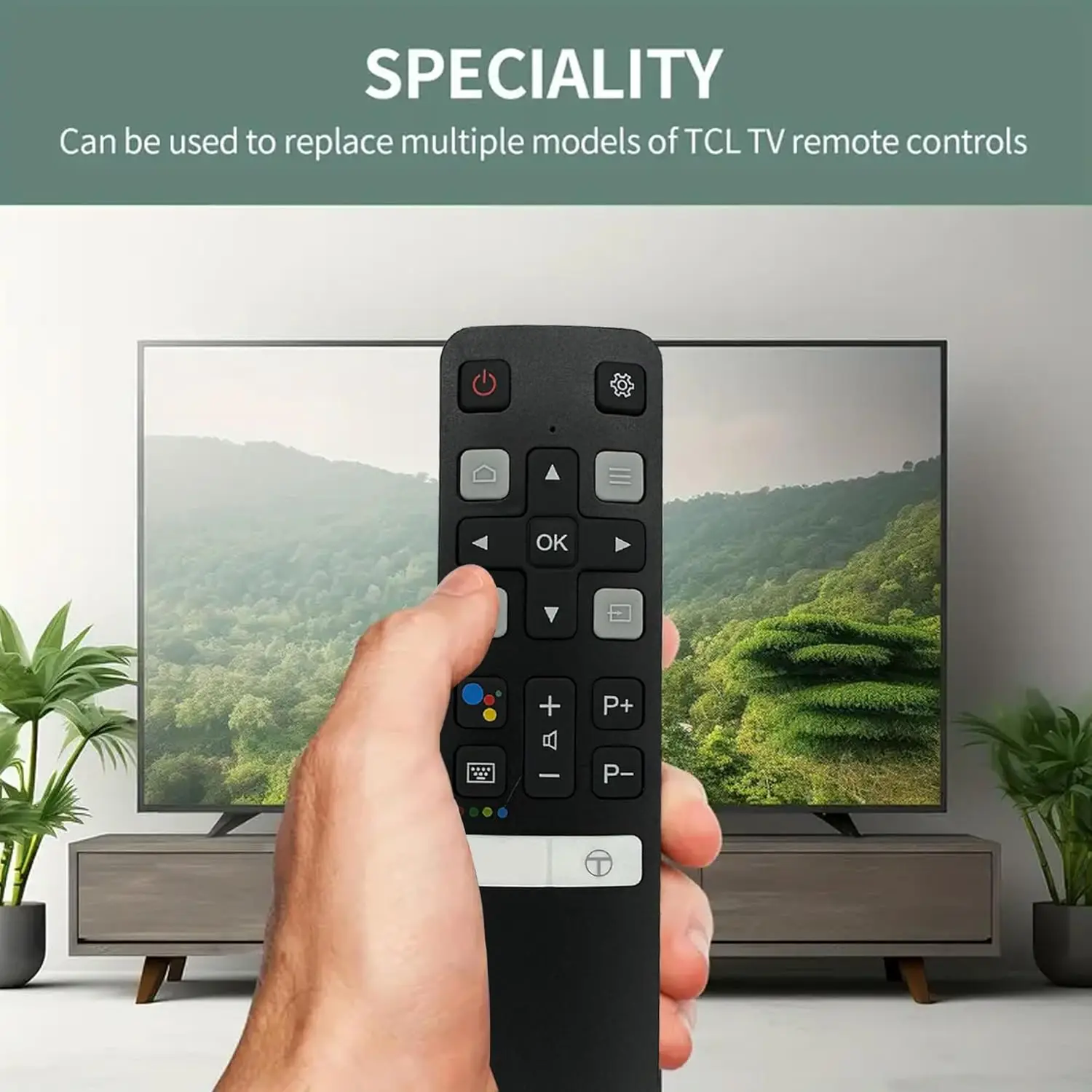 All-in-One RC802V FNR1 Replacement Remote for TCL Android 4K UHD Smart TVs