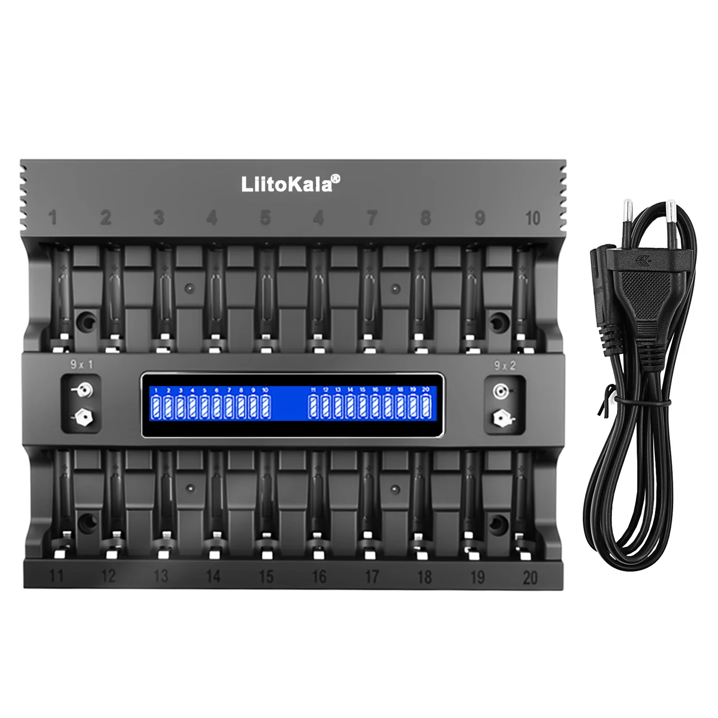 LiitoKala Lii-ND20 batterijlader voor 1,2V Ni-MH AA AAA - 20 slots geschikt voor batterijen van formaat nr. 5 en nr. 7 - afbeelding 2