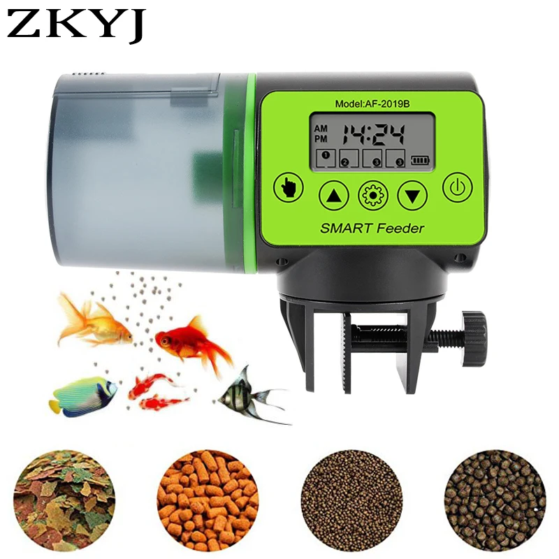 Smart Aquarium Mini Automatic Fish Feeder Vacation Auto Fish Tank Feeders With Timer Pet Feeding Dispenser LCD Fish Feeder Tool