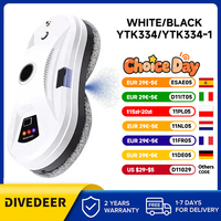 DIVEDEER Window Cleaning Robot Water Spray Ultrathin electric  Window Robot Vacuum Cleaner for Home