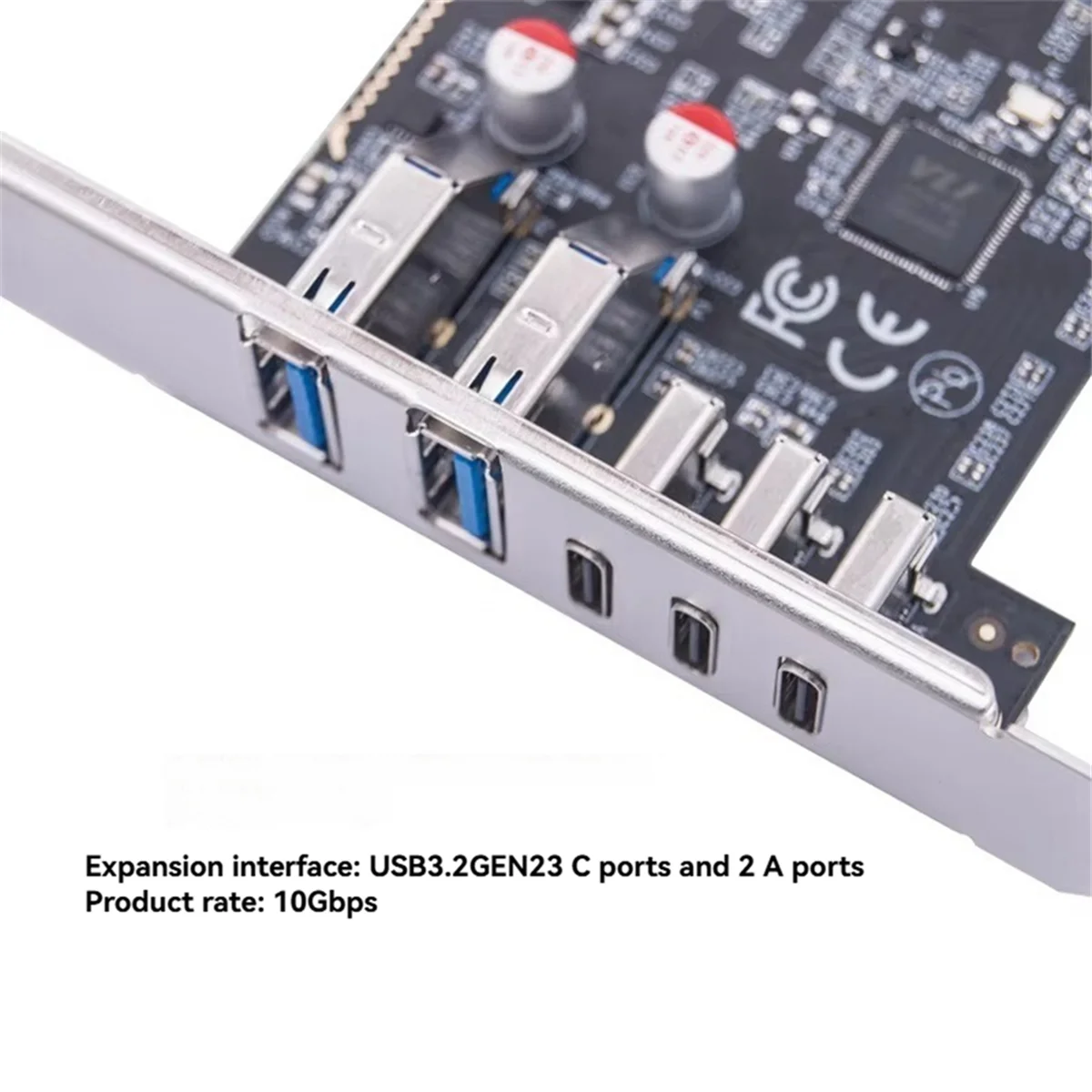 【Exclusive-Deal!】USB PCIE Card 2Port USB3.2 GEN2 USB-A + 3Port Type C 10Gbps Expansion Card PCI-E X4 USB HUB Adapter for Desktop