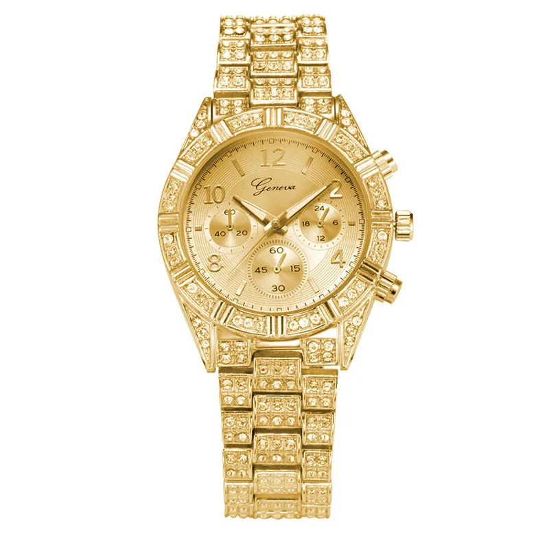Montre Homme Big Brand Men Watches Fashion Alloy Band Diamond Luxury Golden Gifts Quartz Watch Relogio Masculino Reloj Hombre