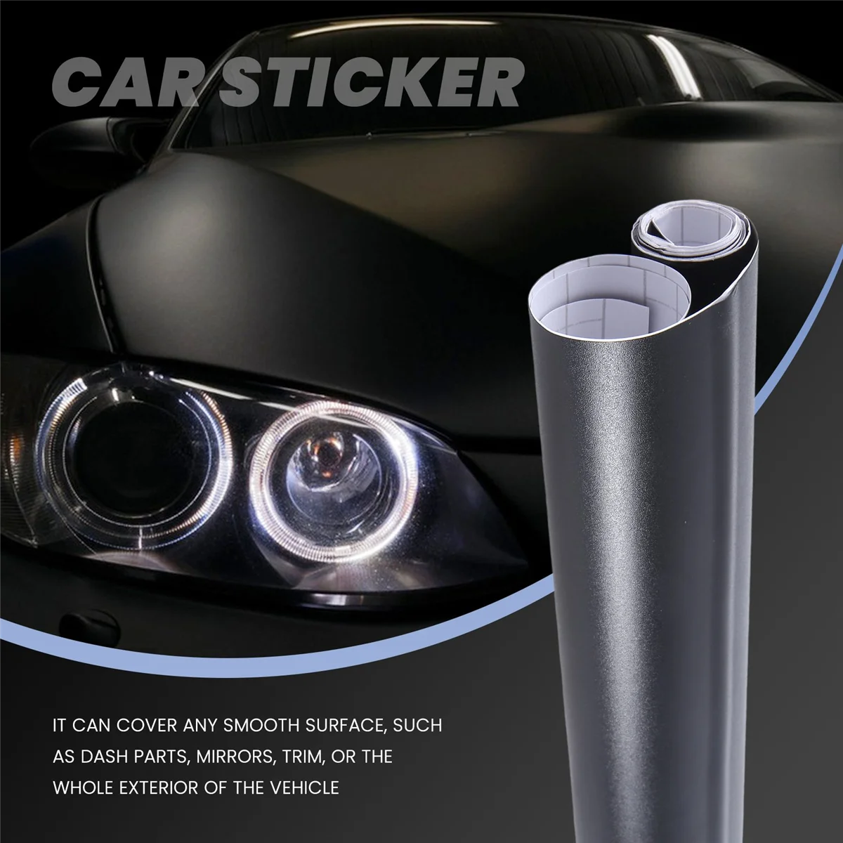 12X60 inch Matte Black Vinyl Film Wrap Car Diy Sticker