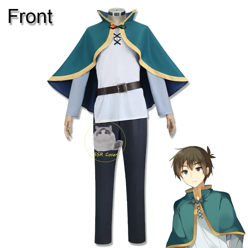 Anime Sato Kazuma Cosplay Costume Kono Subarashi Sekai Ni Shukufuku Wo! Uniform Wig Outfits Halloween Party Clothes Men Adult