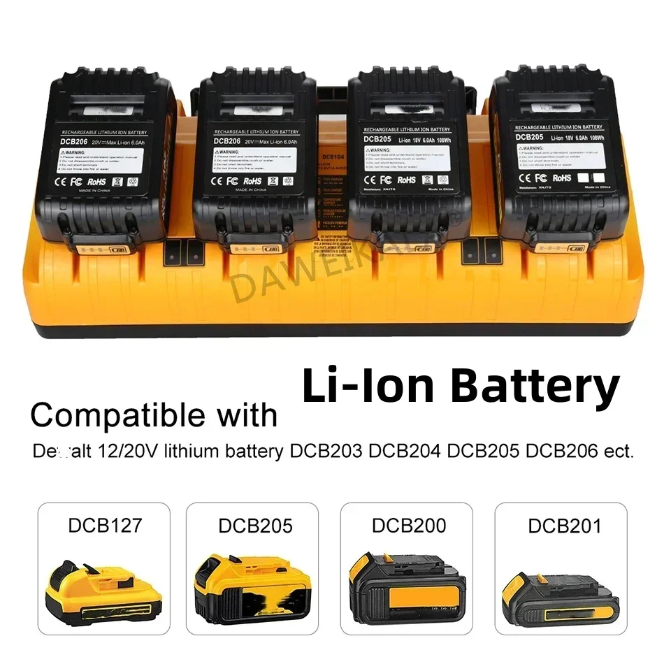 

For Dewei 14.4V 18V 20V lithium battery charger DCB203 DCB204 DCB205 DCB206 lithium-ion battery DCB118 DCB1418 DCB140 DCB183