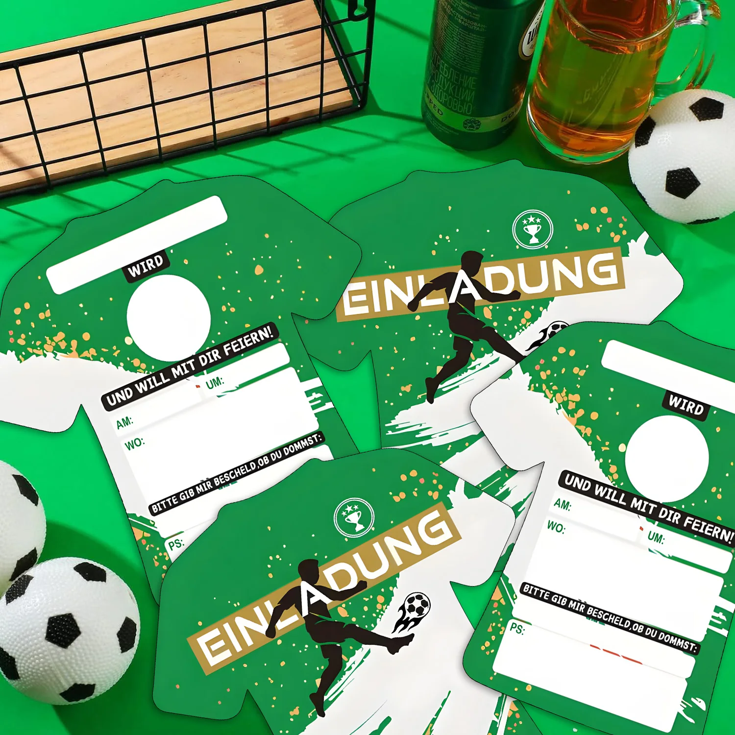 24 بطاقة دعوة لحفلات كرة القدم الألمانية على شكل جيرسي لدعوات أعياد الميلاد وبطاقات دعوة للحفلات تحت عنوان كرة القدم #5