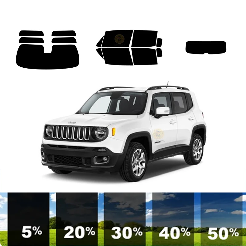 

precut Removable Window Tint Film For Car 100% UVR 5%-35%VLT Heat Insulation Carbon ﻿For JEEP RENEGADE 4 DR SUV 2015-2023