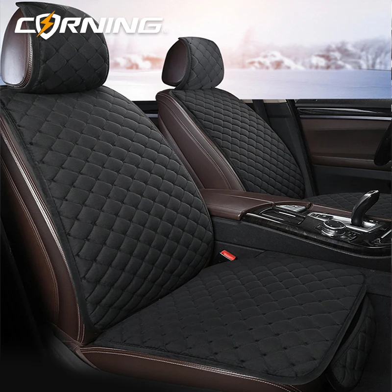 Plush Car Cushion Auto Seat Cover Breathable Anti-slip Universal Front Rear Protector Mat Automobile Covers Interior Accessories