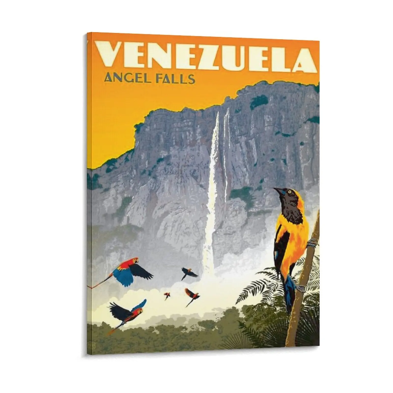Visit Old Venezuela Tourism Angel Jump I Cool Poster Canvas Painting Party Printing Print Create Framed Wall Paintings