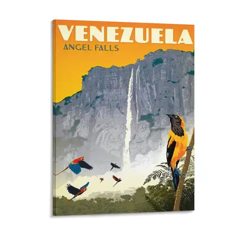 오래된 베네수엘라 관광 천사 점프 I 멋진 포스터 캔버스 회화 파티 인쇄 인쇄 액자 벽화 만들기