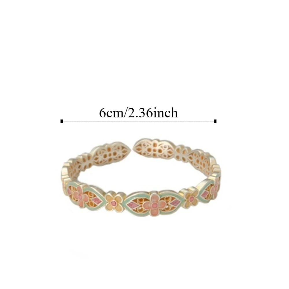 Богемные китайские браслеты ручной работы, традиционный эмалированный цветочный браслет, классический винтажный браслет с открытой рукой, вечерние
