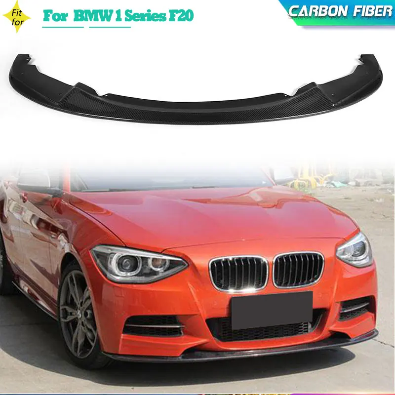 Carbon Fiber Car Front Bumper Lip Spoiler for BMW 1 Series F20 M-Sport 135i 2-Door 2012 2013 Front Lip Chin Apron Body Kit