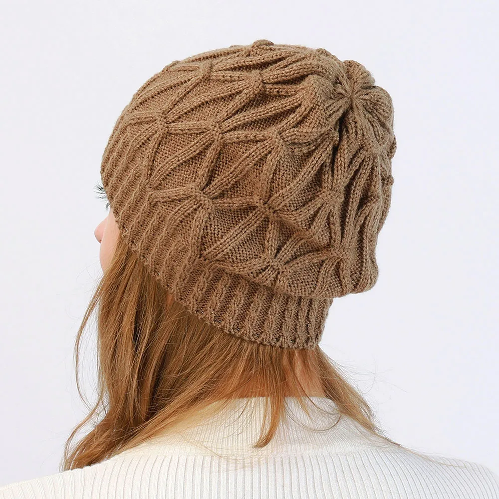 Mode neue Frauen Mützen Schädel Hut Mütze Dame Frühling Herbst Winter solide gestrickt aushöhlen lässig Knochen weiche Mütze Hut für Frauen