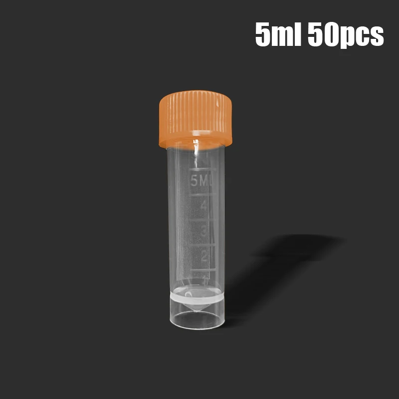 50pcs/bag 5ml Screw Top Centrifuge Tube Sterile Experimental High Quality Refrigeration Tube Volume Vials