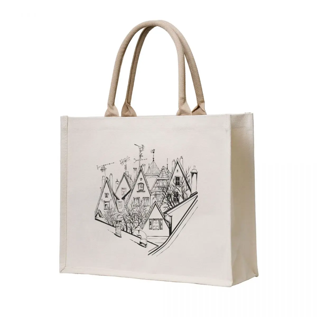 المدينة القديمة في العصور الوسطى من روثنبورغ أوب دير تابر، بافاريا، ألمانيا حمل حقيبة المتسوق حقيبة المرأة أكياس التسوق القابلة لإعادة الاستخدام أكياس قابلة لإعادة الاستخدام #1