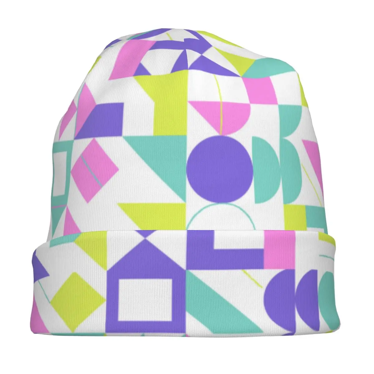 Colorful Checkerboard Bonnet Hat Autumn Winter Ski Skullies Beanies Hat Nodic Geometry Unisex Summer Multifunction Caps