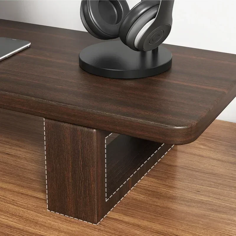 Screen Storage Support Nordic Computer Monitor Bracket Rubber Wood Desktop Base Black Walnut Colour