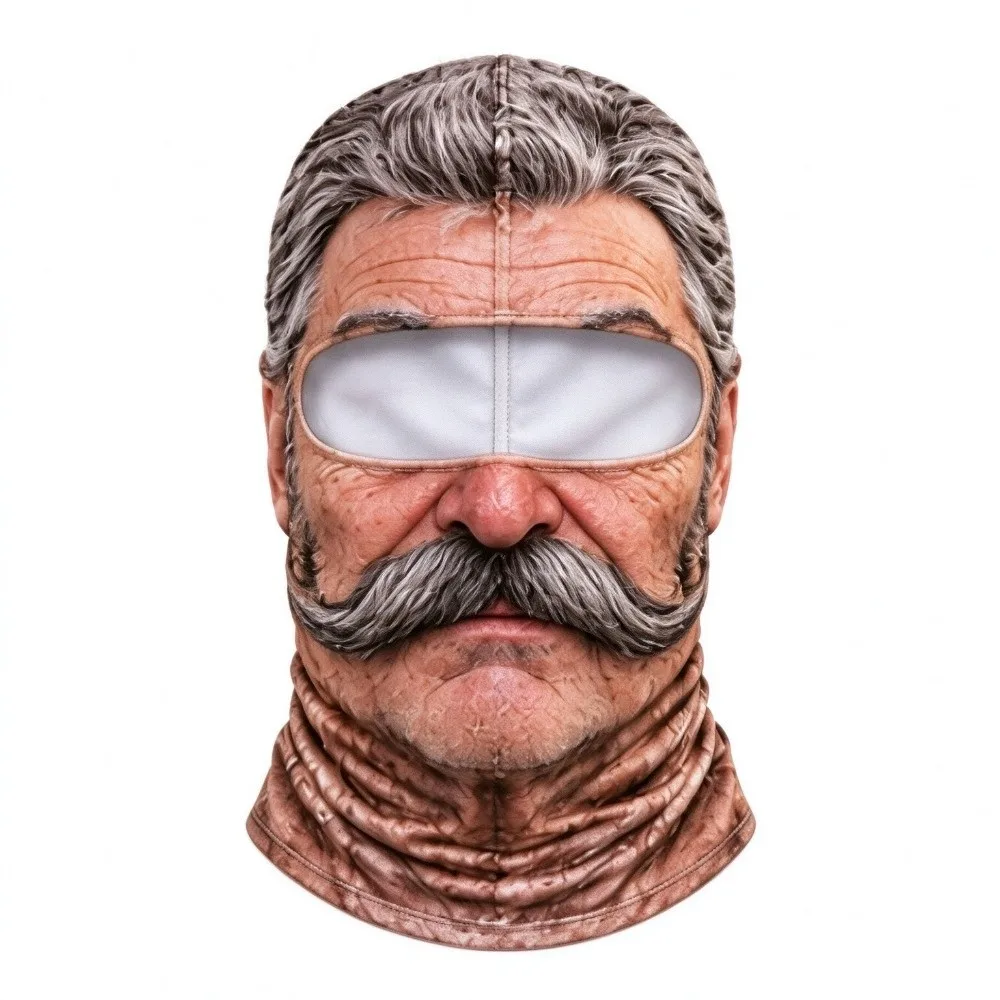 Realistic Print Realistic Face Dralon Warm Mask Full Face Coverage 3D Printed Design 3D Printed Balaclava Windproof Material