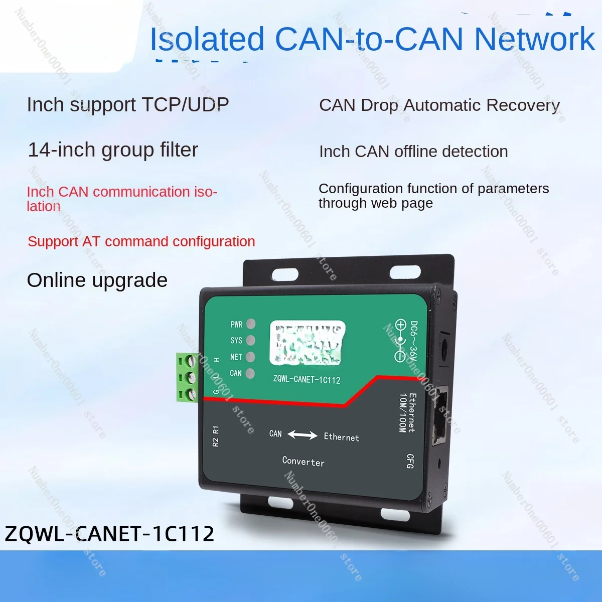 Isolation Type To Network Converter CAN Bus To Ethernet Module RJ45 Interface Communication Isolation Industrial Grade TCP/UDP