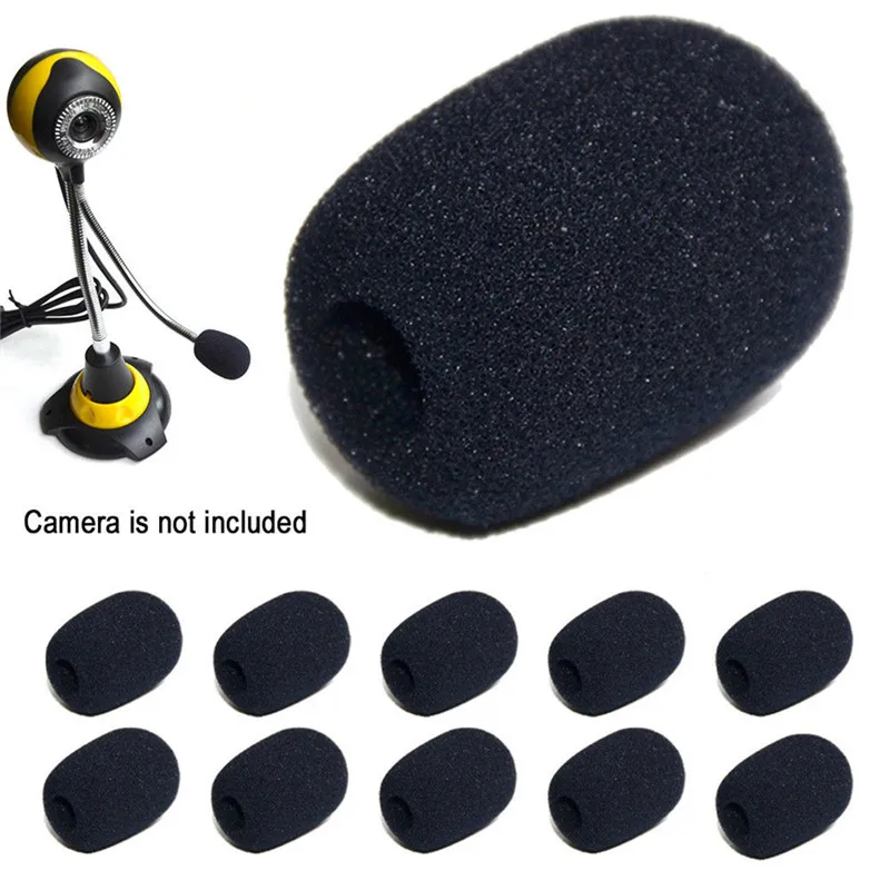 5 Pcs Microphone Headset Grill Windscreen Sponge Foam Pad Black Mic Cover Pads