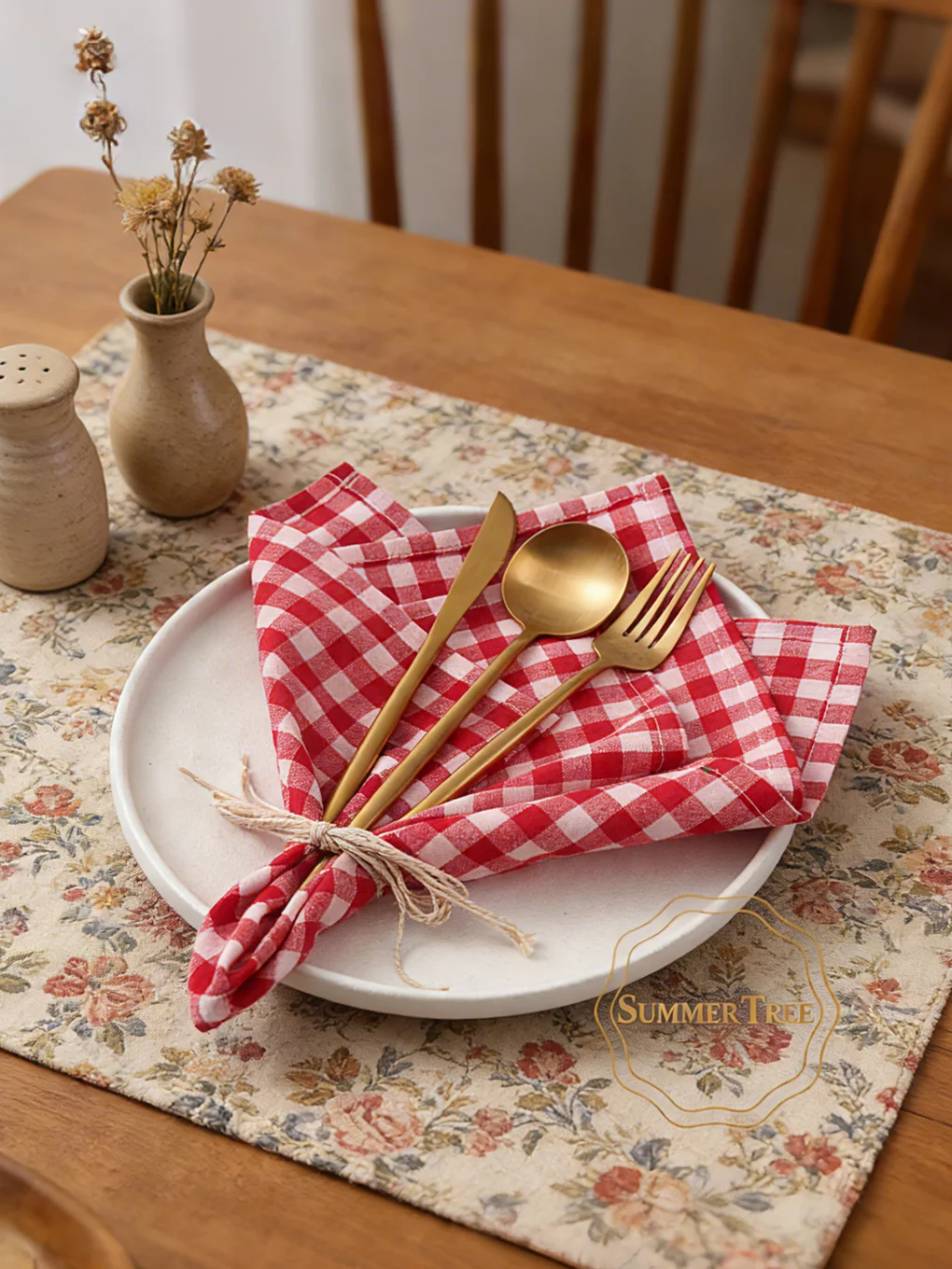 Serwetka bawełniana w kratkę g – Linen Napkin Set recenzja i cena