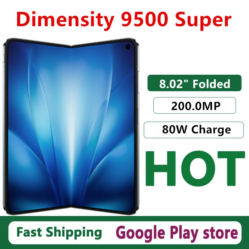 Original Vivo X Fold 6 Mobile Phone Dimensity 9500 Super 8.02" Folded Screen 200.0MP Camera 80W Charge 7000mAh Battery IP69
