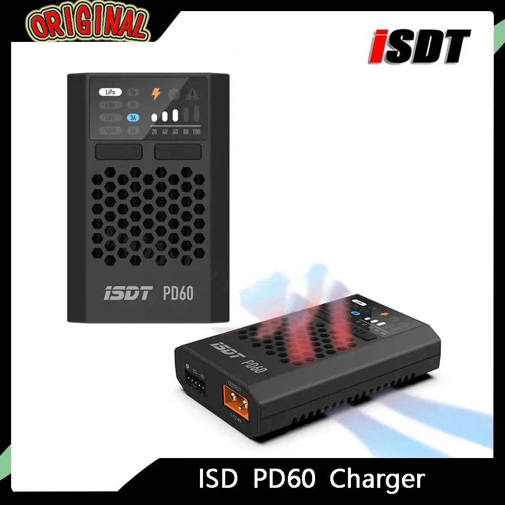 

Балансное зарядное устройство ISDT PD60 мощностью 60 Вт с быстрой зарядкой типа C для аккумуляторов LiPo/LiHV, радиоуправляемых автомобилей и дронов